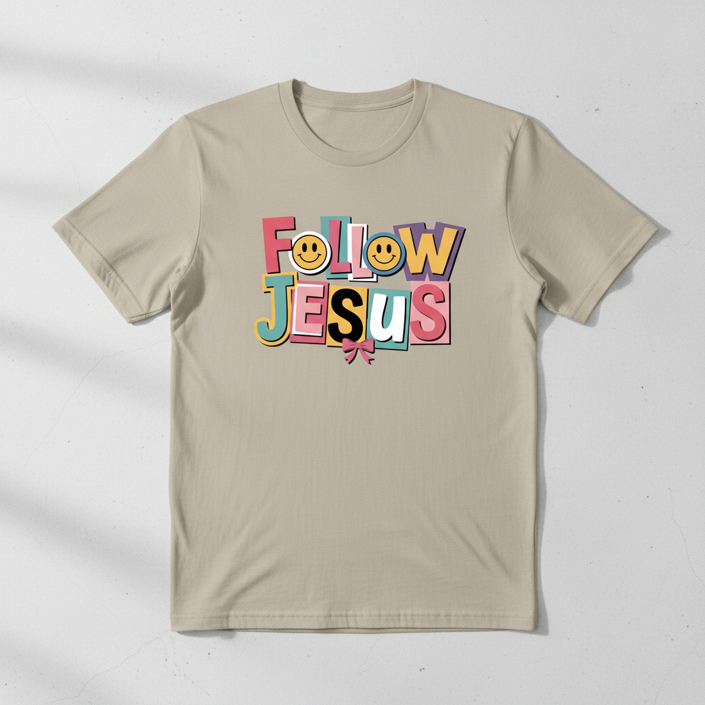 Follow Jesus - Tan Shirt