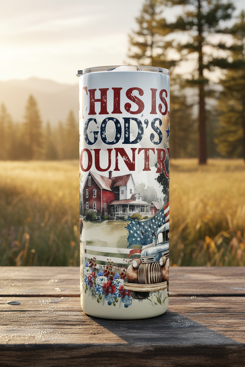 God's Country - 20oz Skinny Tumbler