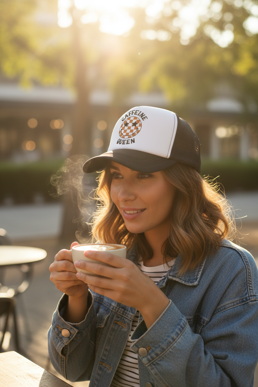 Womens Caffeine Queen Hat Lifestyle